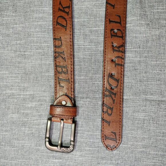 Leather Belt Brown Mens Western Cowboy DKBL Buckle - Picture 11 of 11